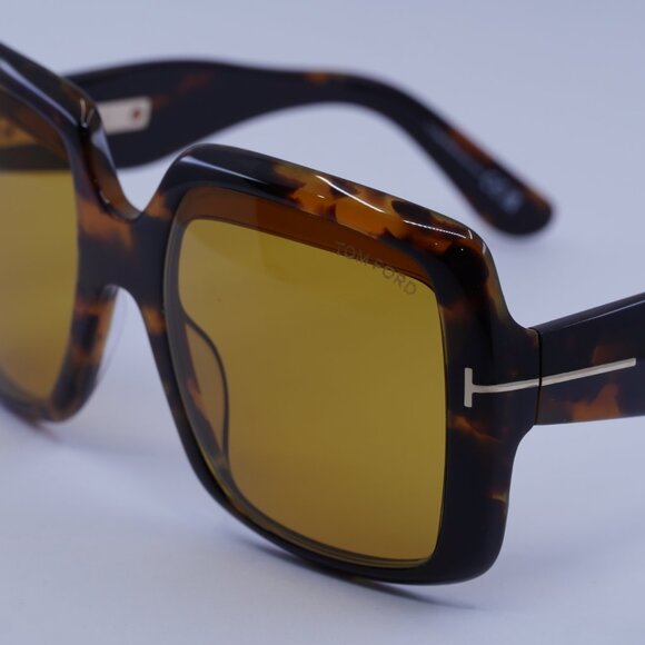 Tom Ford FT1194 52E Aurora Sunglasses Dark Havana Square Frame, Brown Lenses - Picture 8 of 10